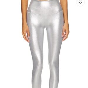 Beyond Yoga Metallic Silver Leggings